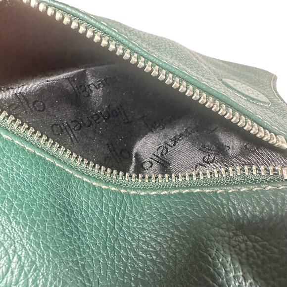 Tignanello Women's Leather Crossbody Bag Green Compact Shoulder Purse slim - Picture 4 of 10